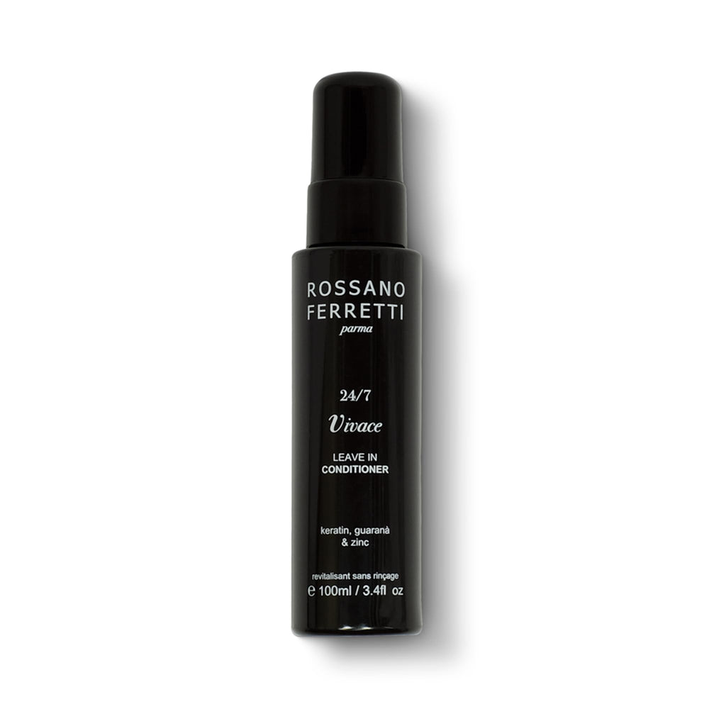 Rossano Ferretti Vivace leave-in spray bottle close-up for hydration and conditioning.