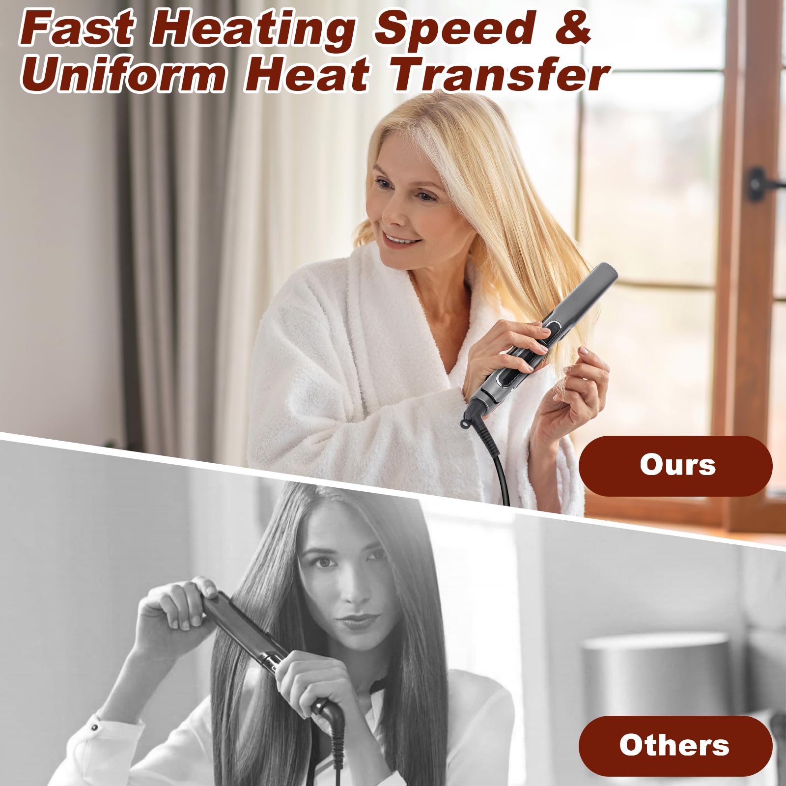 Rosvola even heat distribution for straight styles and curls