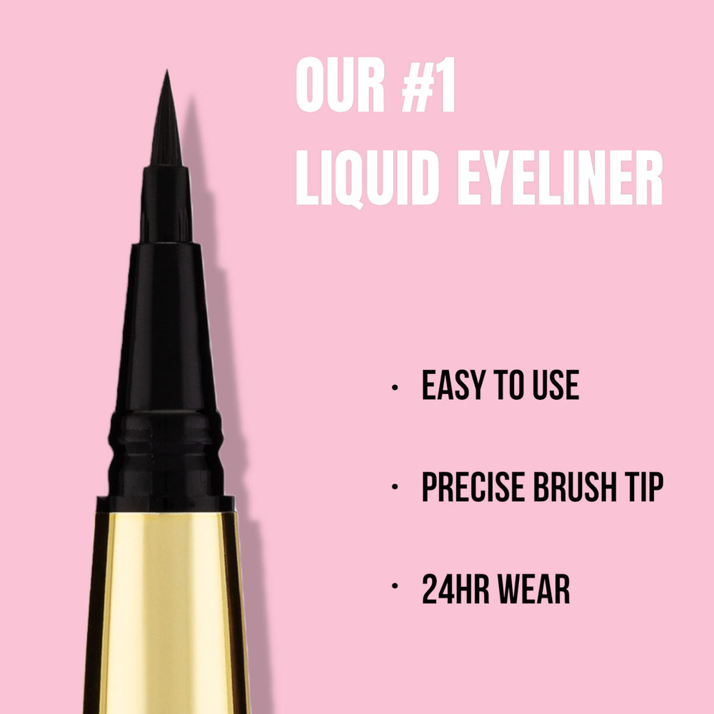 Rouge and Rogue Waterproof Liquid Eyeliner brush-tip detail for smooth, accurate application