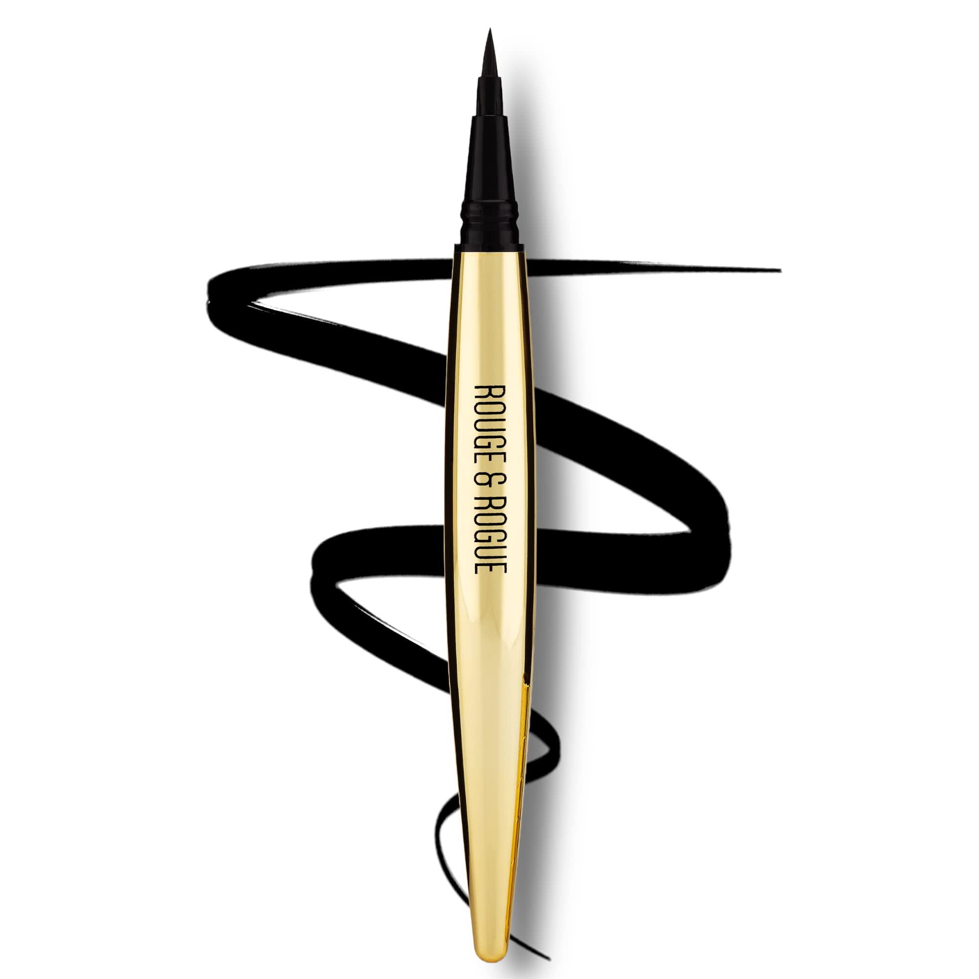 Rouge and Rogue Waterproof Liquid Eyeliner ultra black close-up for precise line control