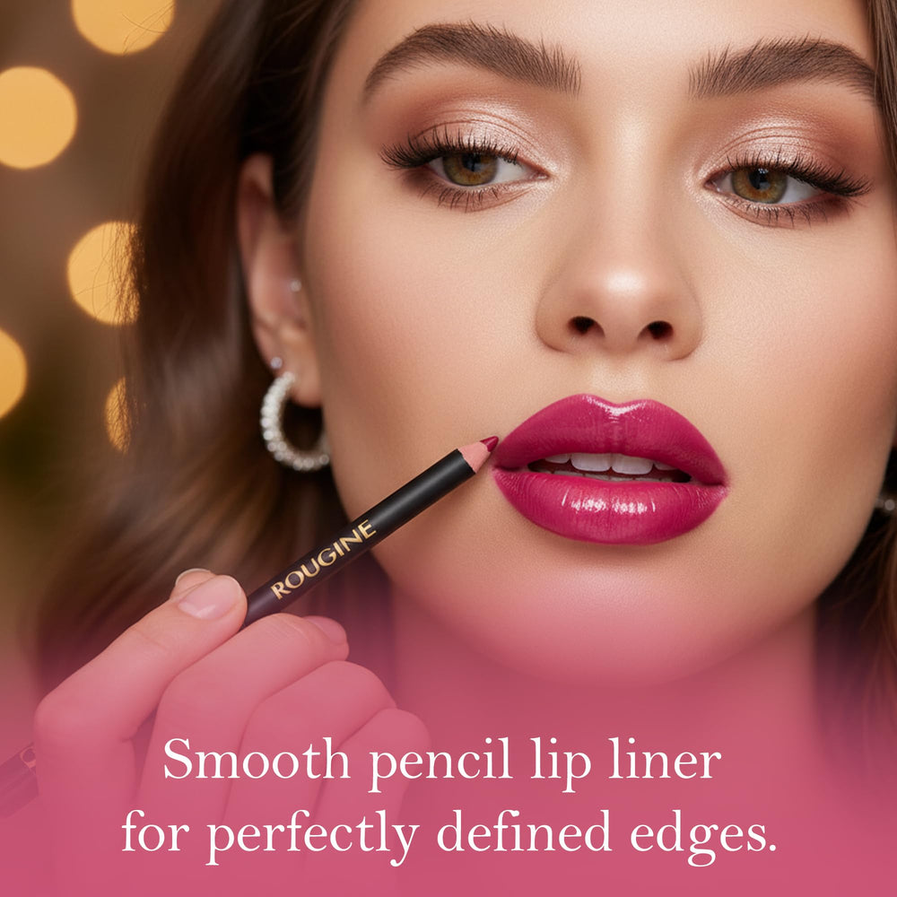 ROUGINE matte shade French Kiss for bold, flattering lips.