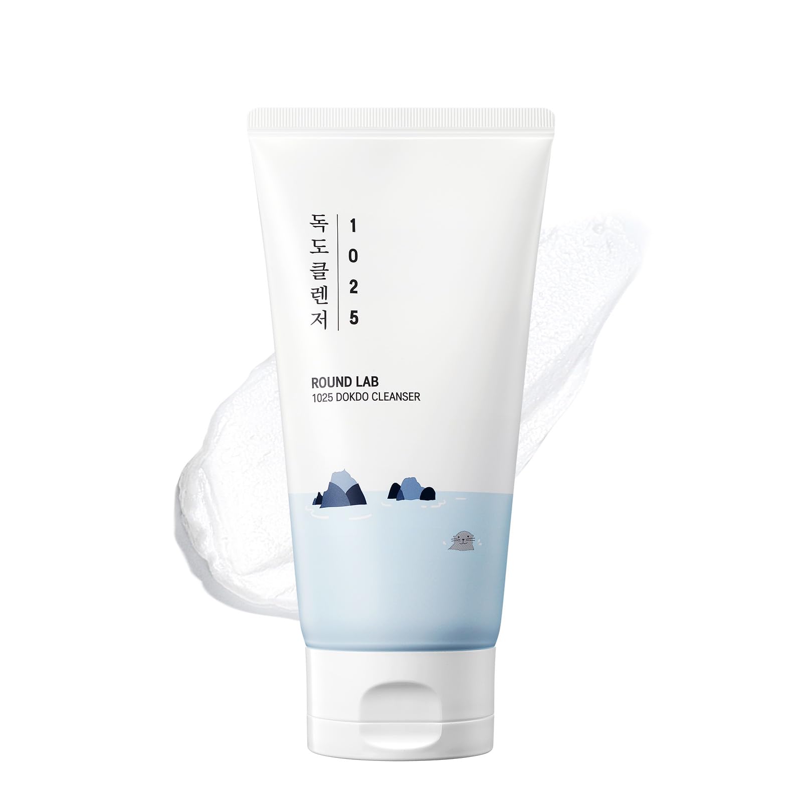 Round Lab 1025 Dokdo Cleanser bottle promoting gentle cleansing for sensitive skin.