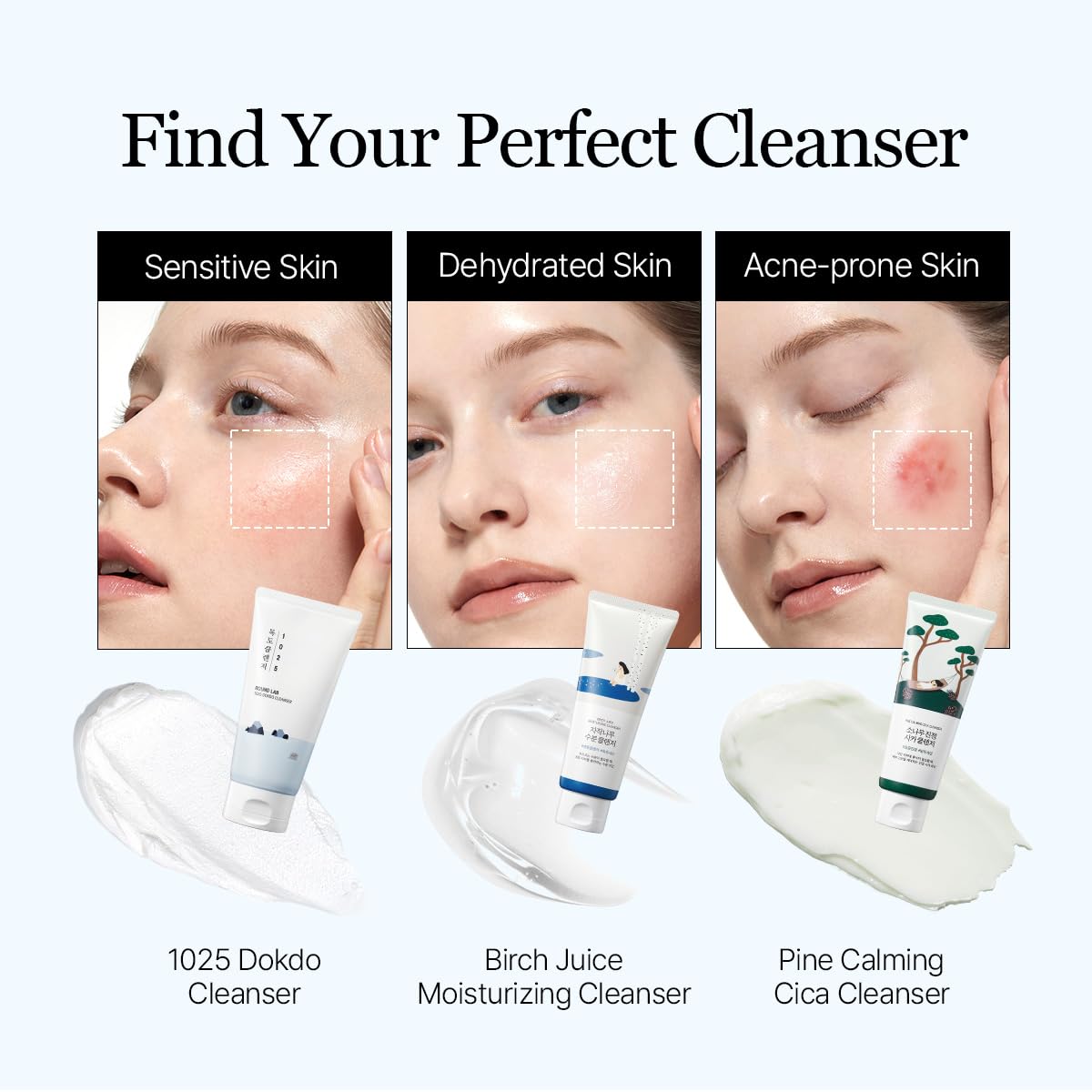 Round Lab 1025 Dokdo Cleanser with ceramide NP helps reinforce the skin barrier.