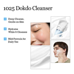 Round Lab 1025 Dokdo Cleanser soft lather close-up for thorough yet gentle cleansing.
