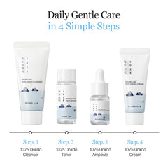 ROUND LAB 1025 Dokdo cleanser mini 30ml close-up for gentle cleansing.