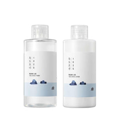 Round Lab 1025 Dokdo Toner bottle with hydrating watery formula.