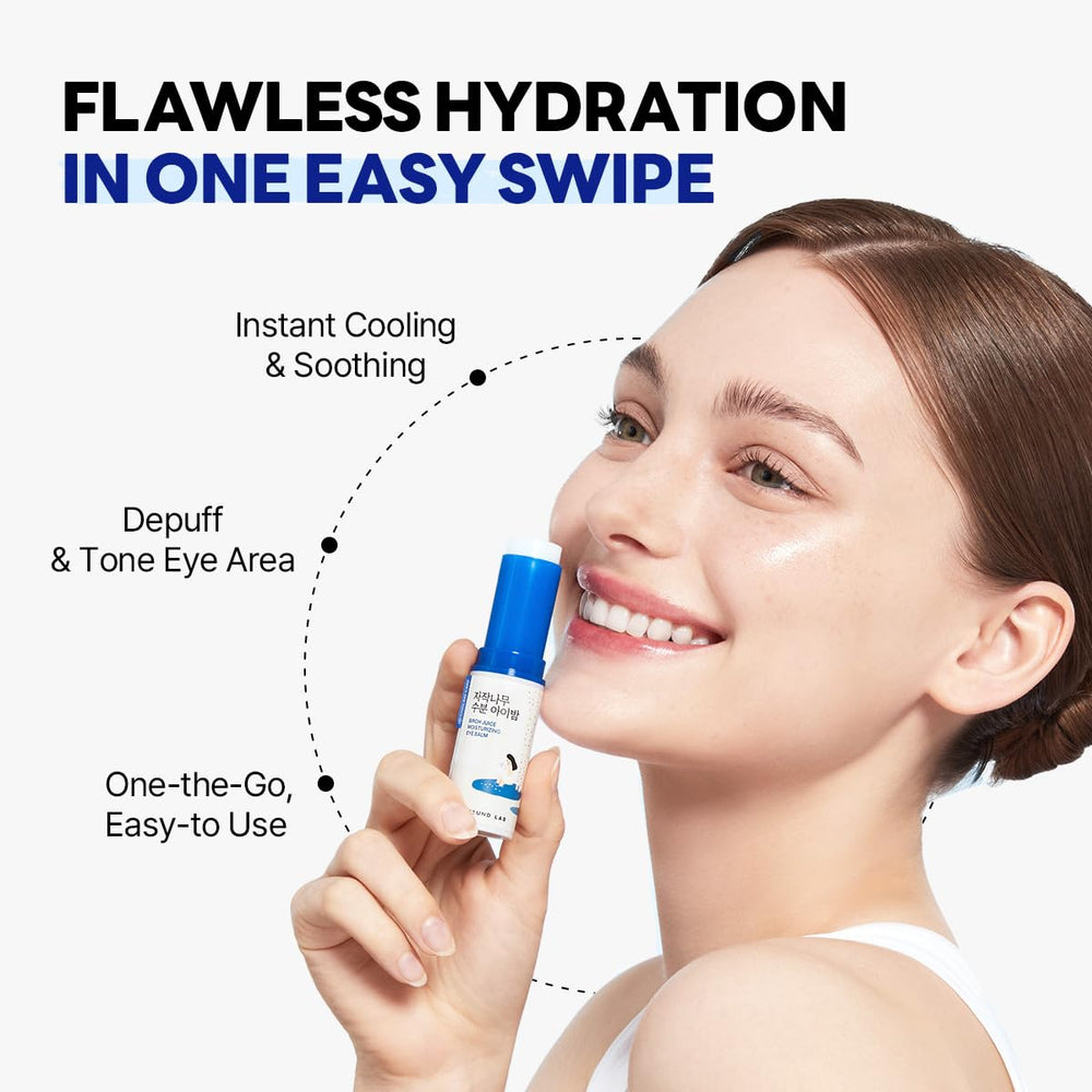 ROUND LAB Birch Juice Icy Cooling Eye Stick face application hydrates forehead and neck with a light touch.