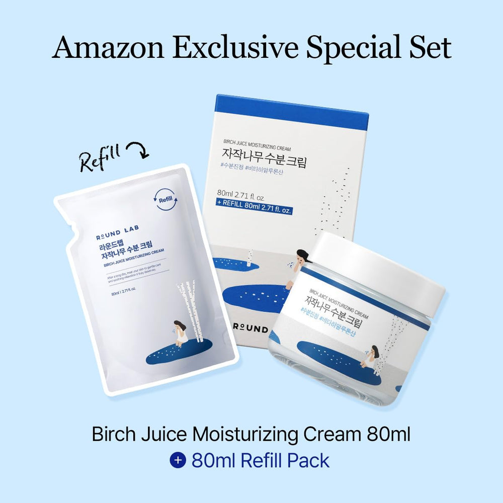 ROUND LAB Birch Juice Cream refill pack ready for topping up
