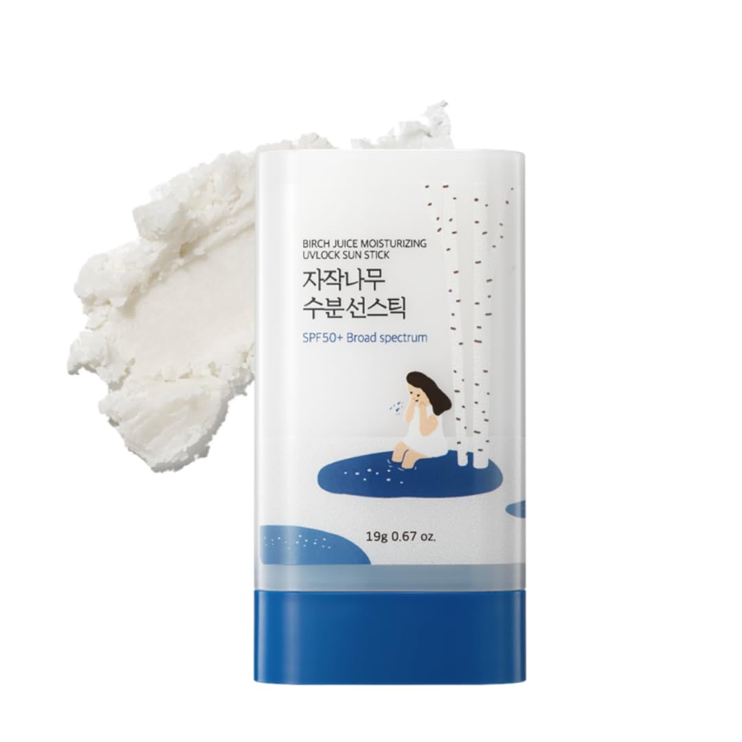 Round Lab Birch Juice Sunscreen Stick packaging for easy travel protection.