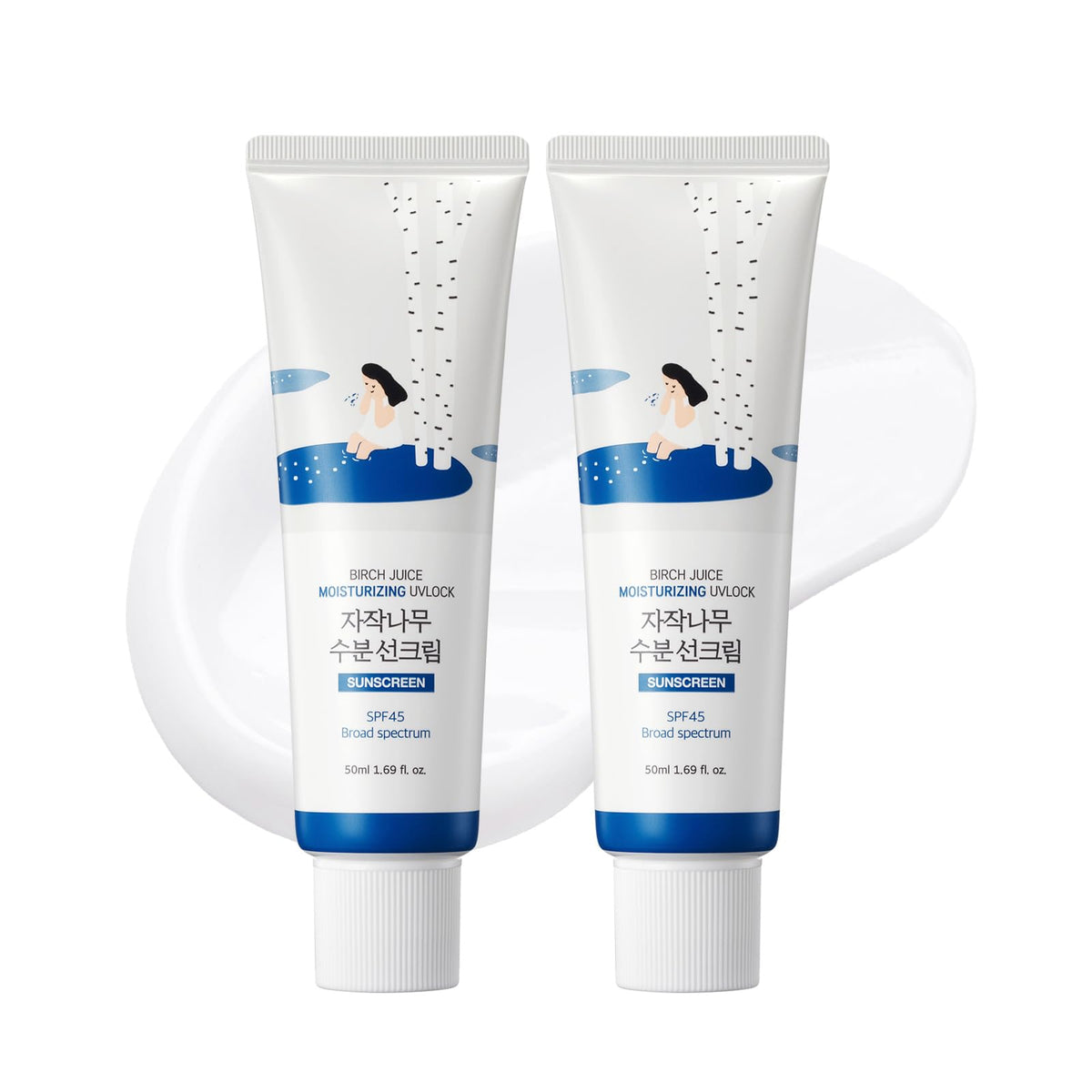 ROUND LAB Birch Juice UV Lock sunscreen bottle shows hydrating, lightweight protection