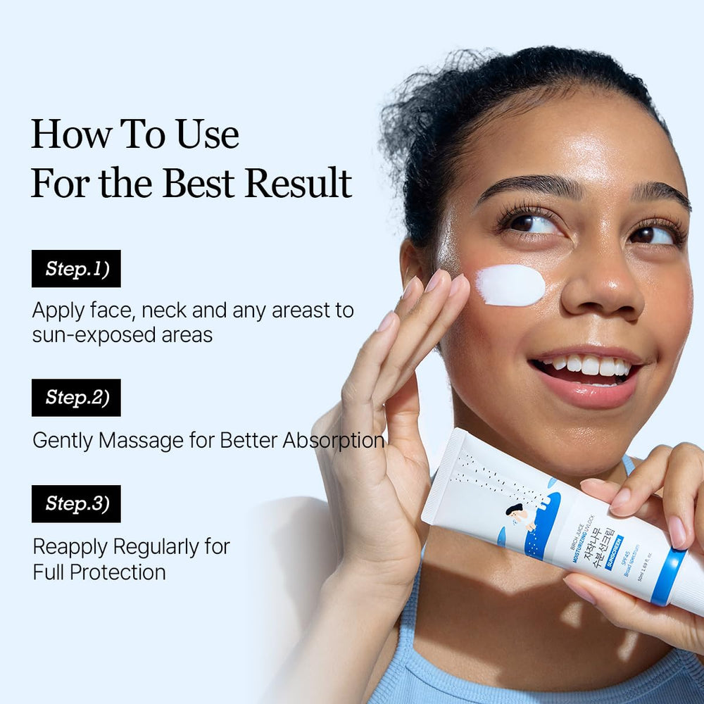 Eye-area safe application with ROUND LAB Birch Juice UV Lock