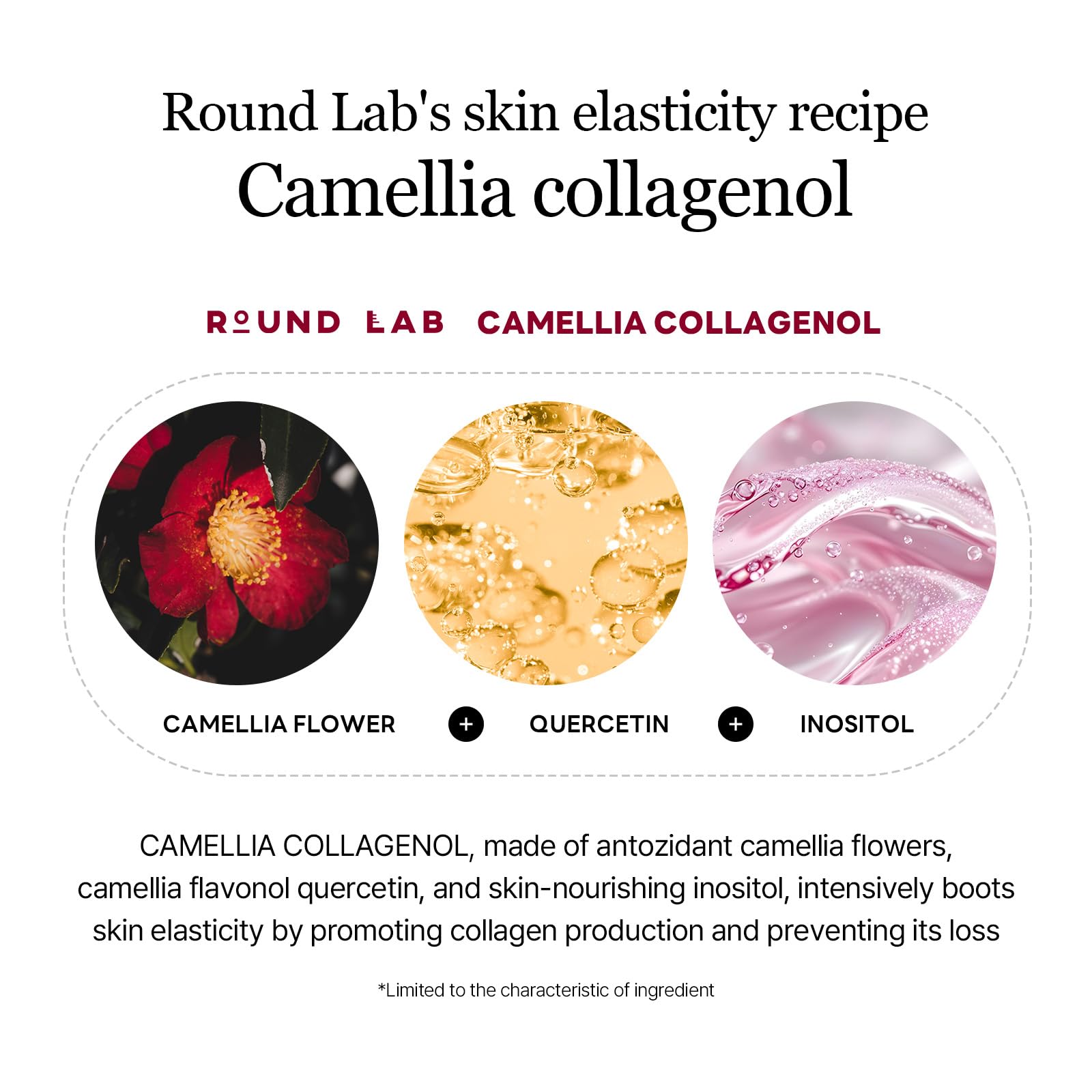 ROUND LAB Camellia Deep Collagen V lifting mask is dermatologist-tested for safety.