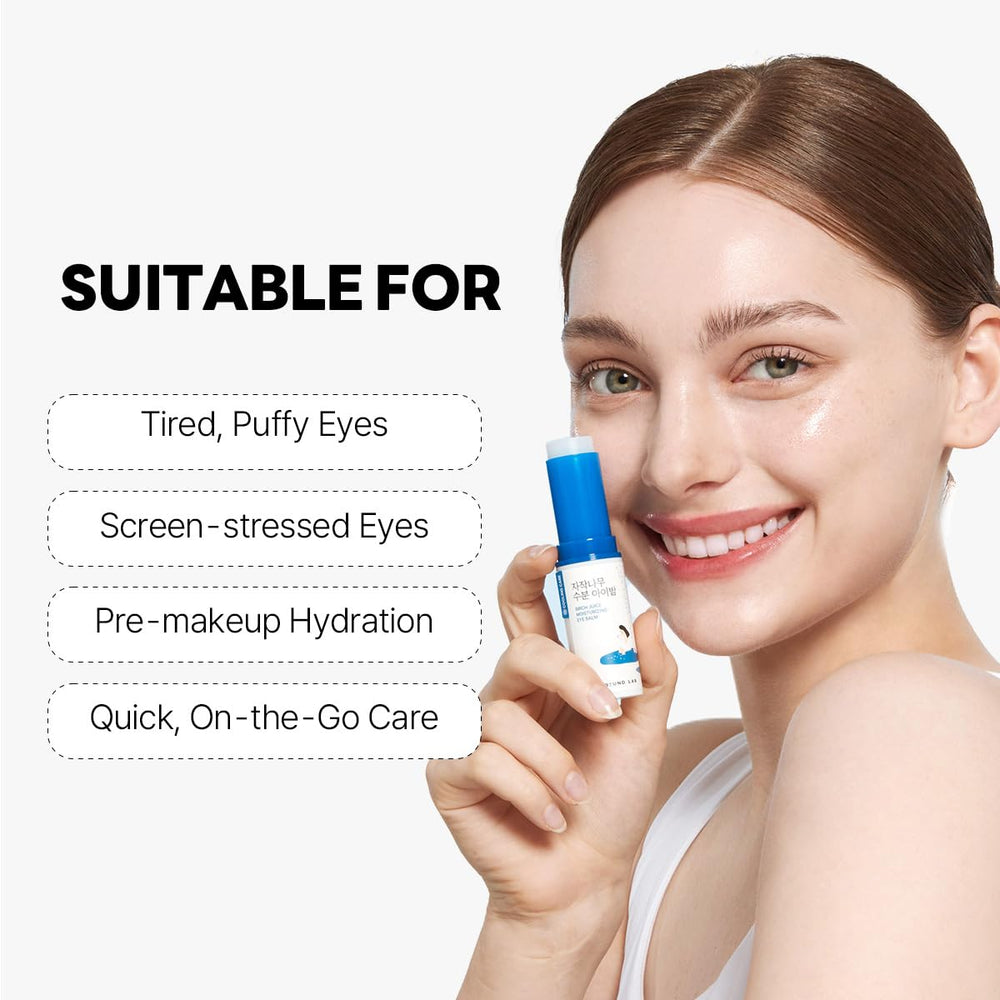 ROUND LAB Birch Juice Icy Cooling Eye Stick non-sticky finish leaves a fresh glow.