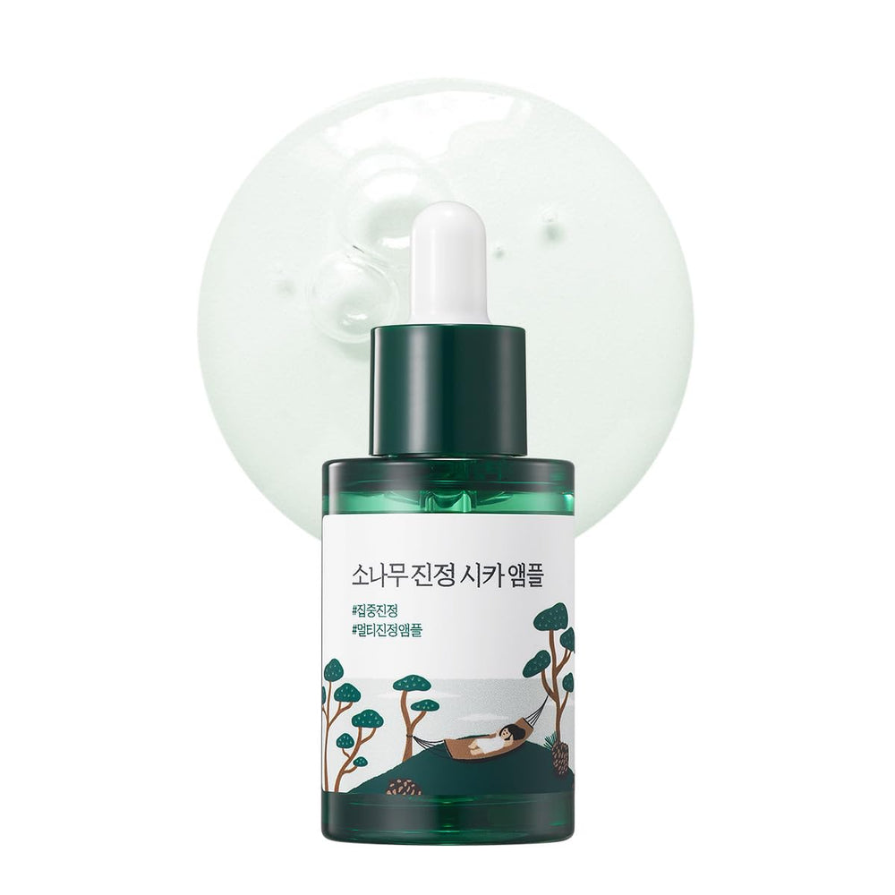 ROUND LAB Pine Calming Cica Ampoule bottle ready for daily soothing routine.