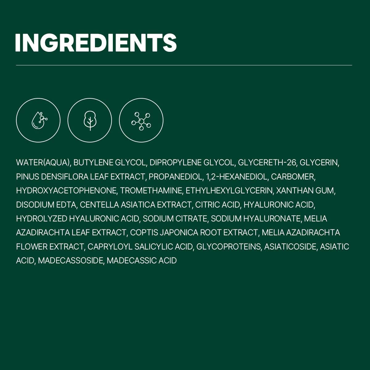 ROUND LAB Pine Calming Cica Ampoule shows 80.4% Pine Cica Activ for barrier comfort.