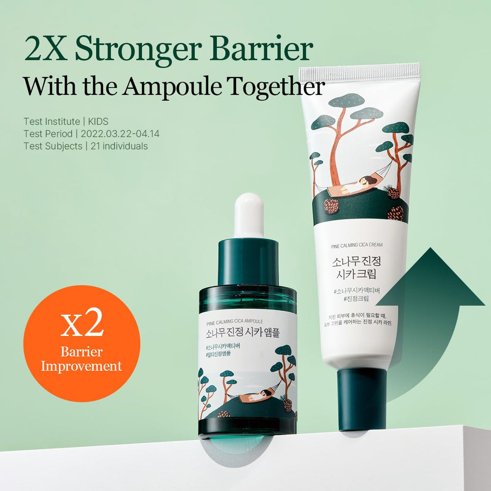 ROUND LAB Pine Calming Cica Cream silky finish on skin.