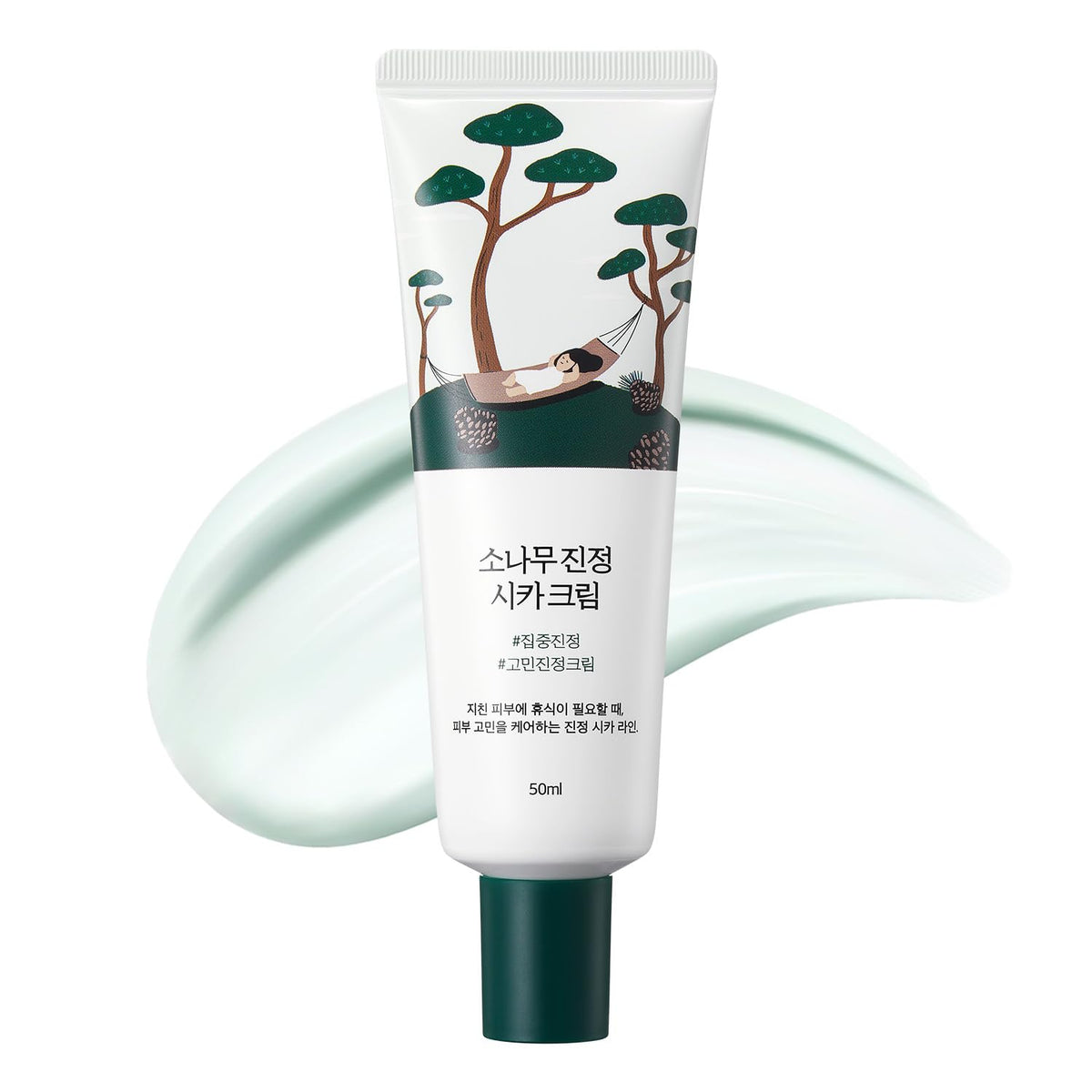 ROUND LAB Pine Calming Cica Cream bottle front, soothing skin barrier support.