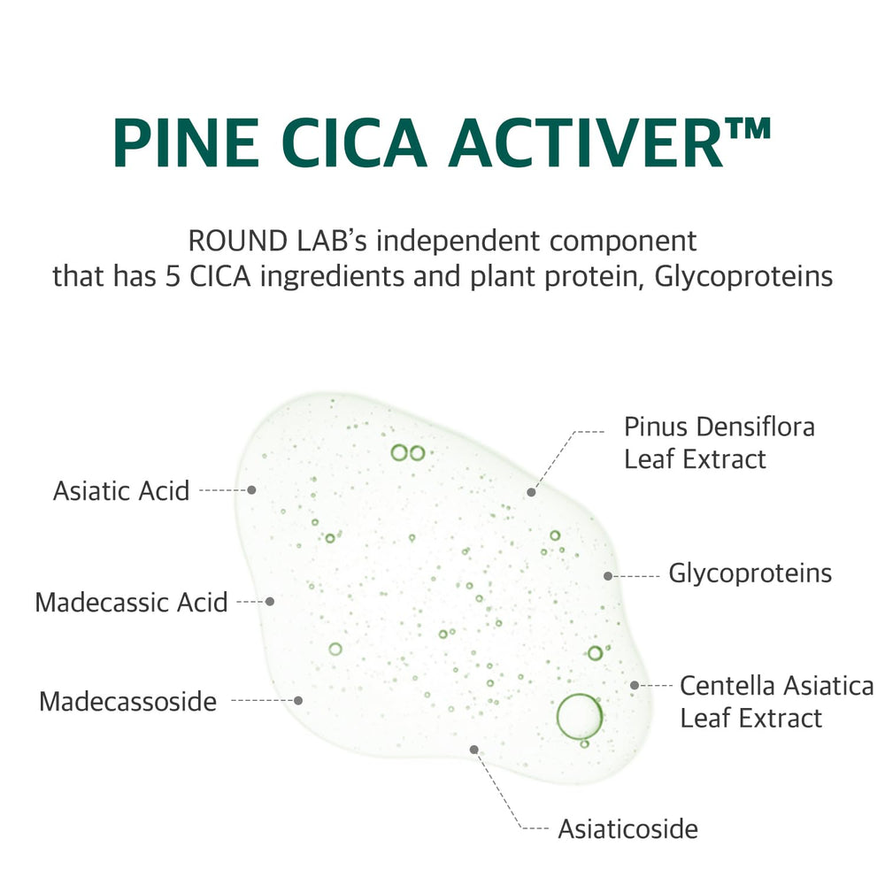 ROUND LAB Pine Calming Cica Pad on irritated areas delivers targeted relief.