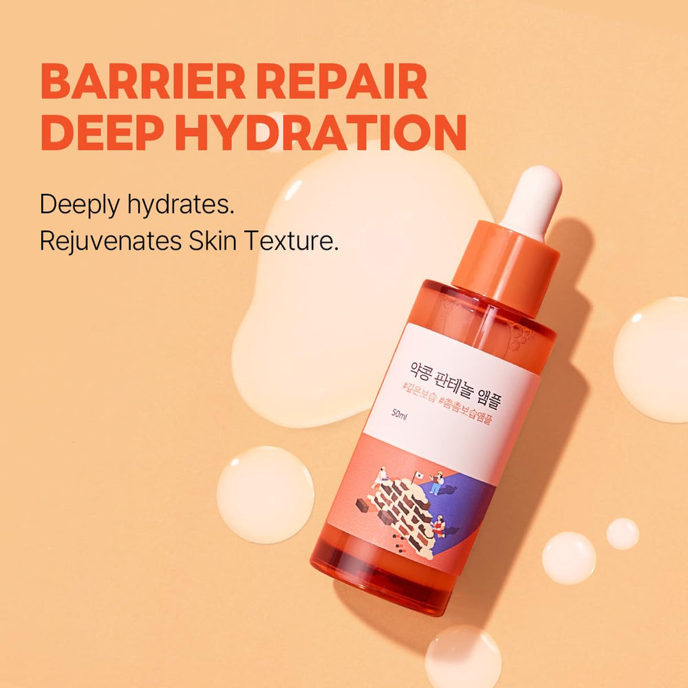 ROUND LAB Panthenol ampoule milky texture absorbs quickly for non-sticky finish