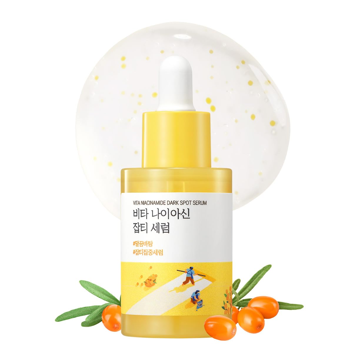 Round Lab Vita Niacinamide Serum bottle with fast-absorbing, lightweight texture for hydration.