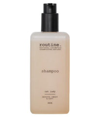 Creamy lather from Routine Shampoo showing frizz control