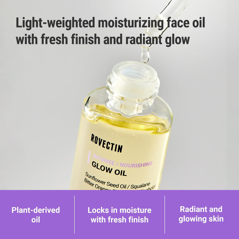 ROVECTIN Barrier Repair Face Oil texture close-up reveals light, fast-absorbing hydration