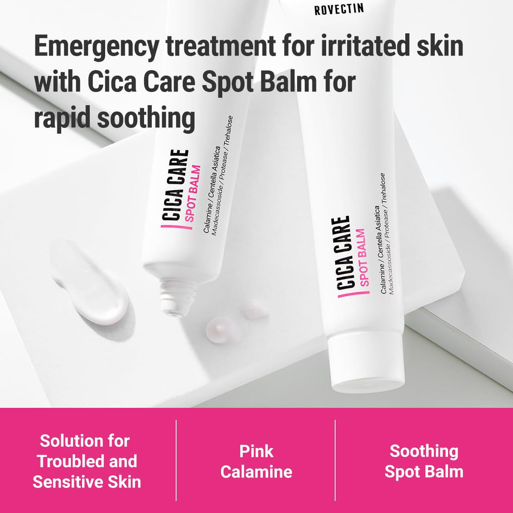 ROVECTIN Cica Care Face Balm texture shown for gentle application on sensitive skin