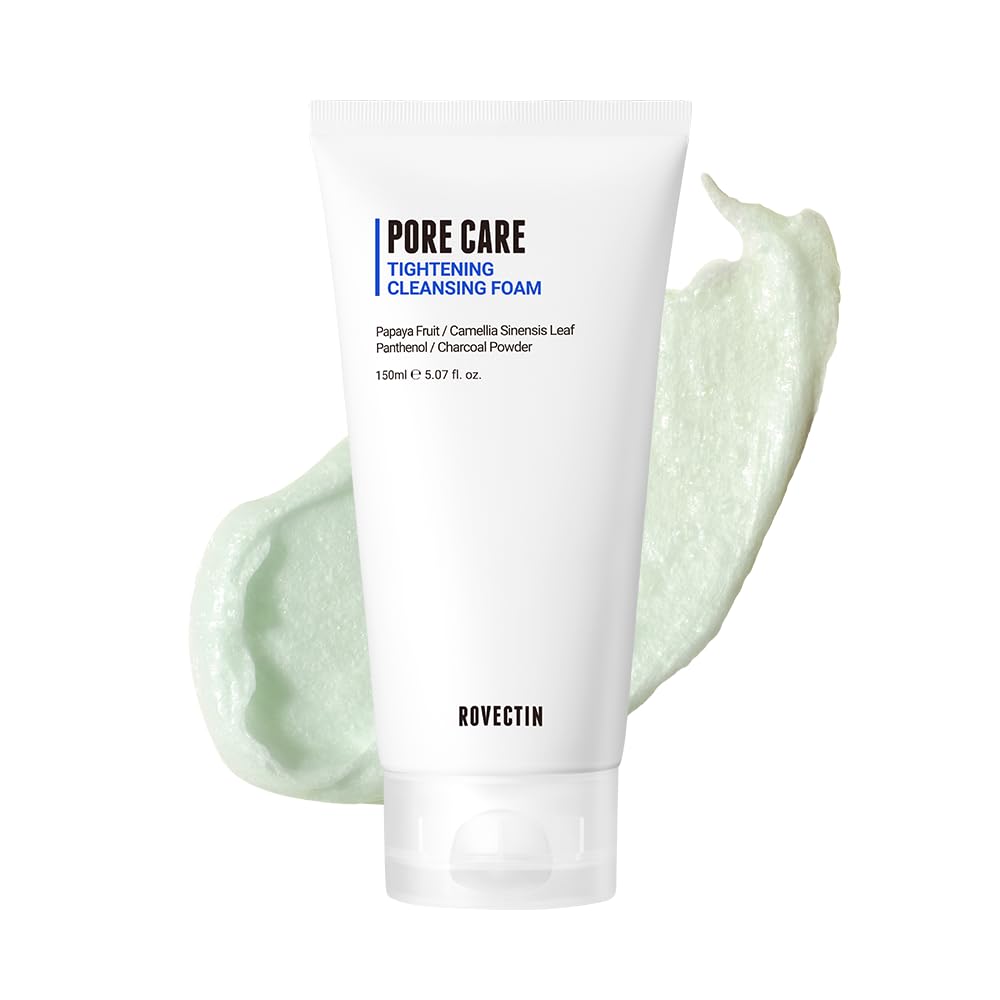 ROVECTIN Pore Tightening Foam bottle with green papaya for refined pores