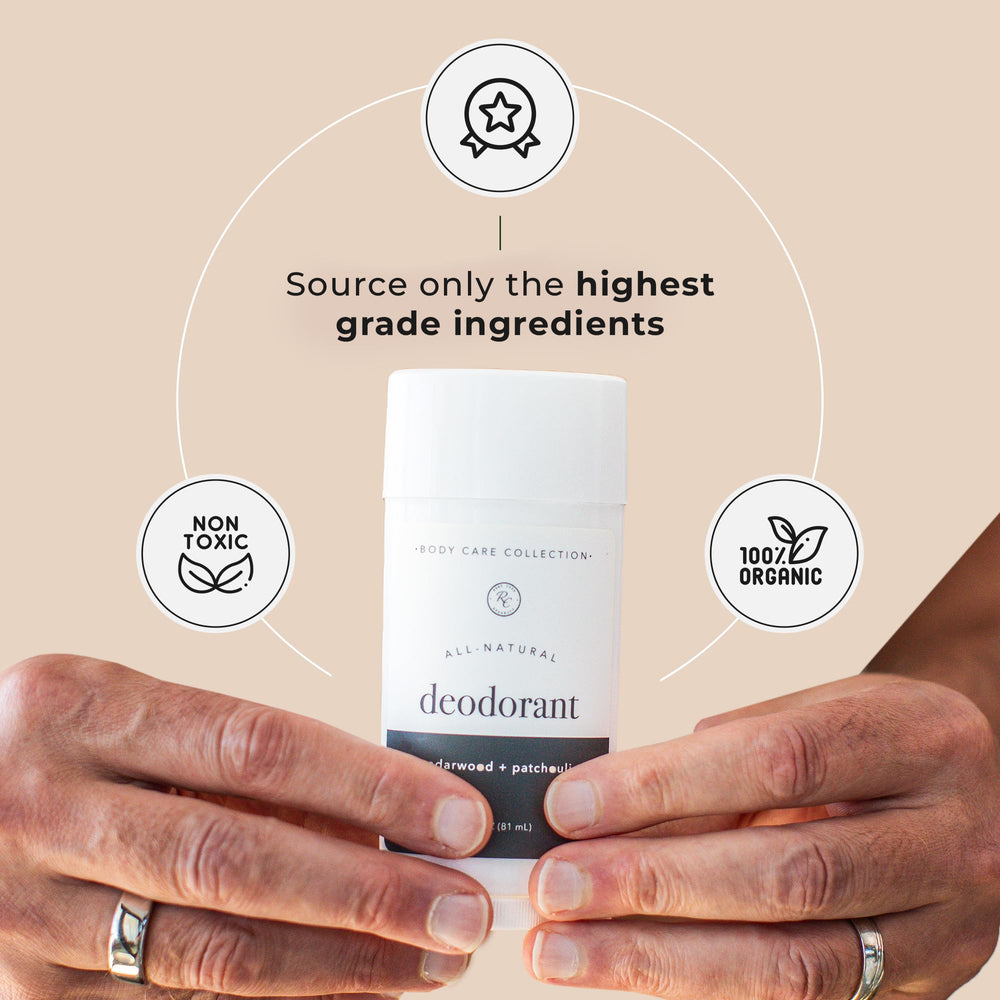 Rowe Casa Organics cedarwood-patchouli application shows smooth glide and skin-friendly formula