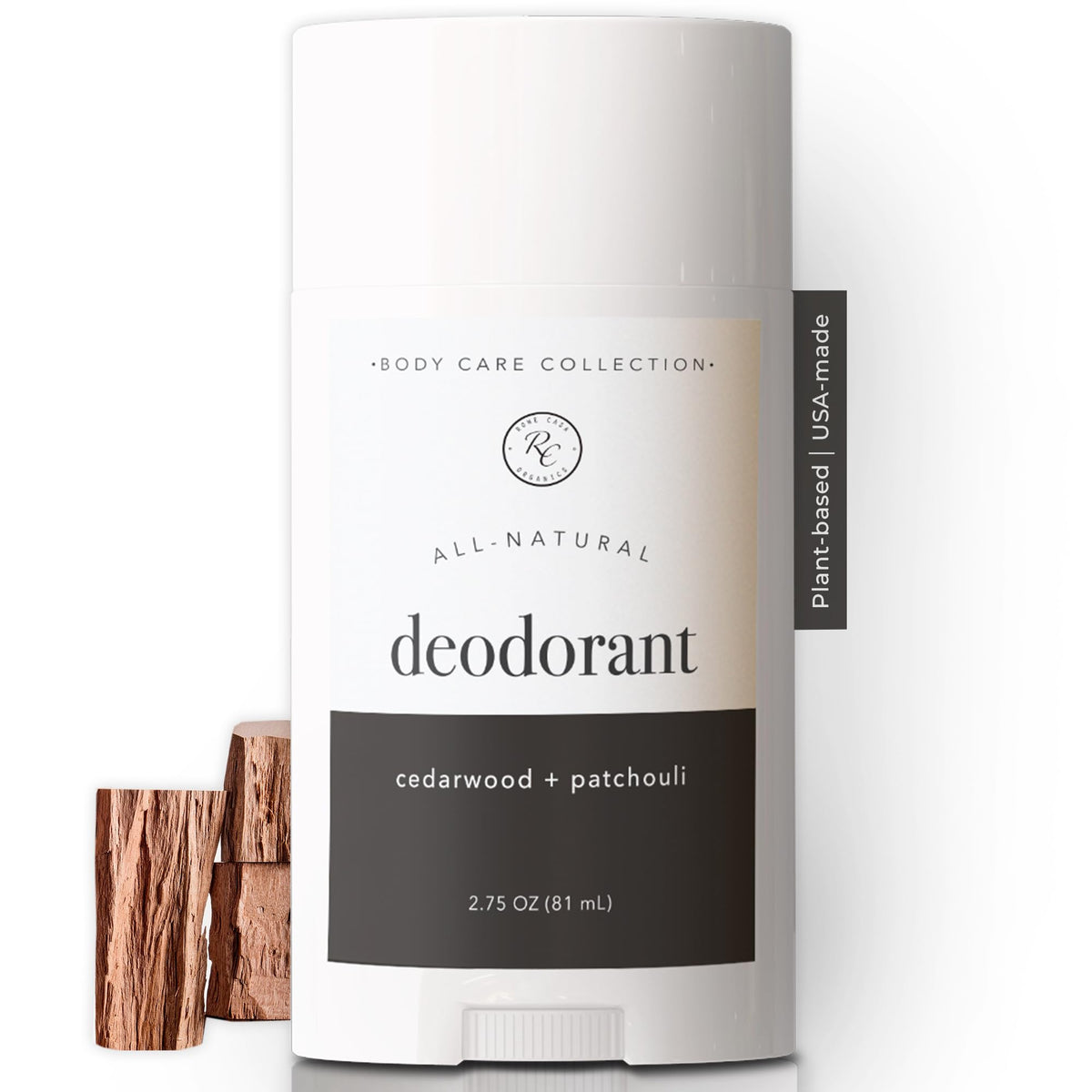 Rowe Casa Organics Cedarwood + Patchouli deodorant stick for daily odor control