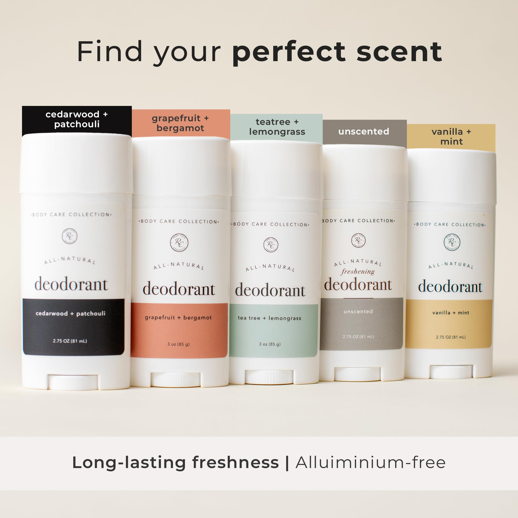 Rowe Casa Organics aluminum-free label highlights a safe, toxin-free formula.