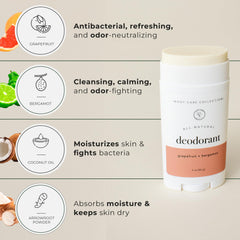 Rowe Casa Organics deodorant glide on skin, smooth and comfortable for daily use.
