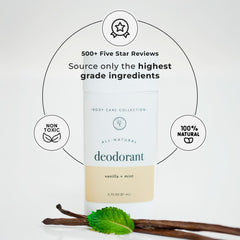 Rowe Casa Organics Vanilla and Mint deodorant application swipe demonstrates smooth texture.