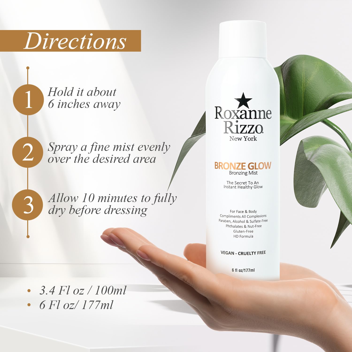 Roxanne Rizzo Bronze Glow Duo face application demonstrates buildable tint.