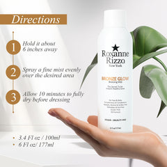 Roxanne Rizzo Bronze Glow green tint activates for natural instant tan