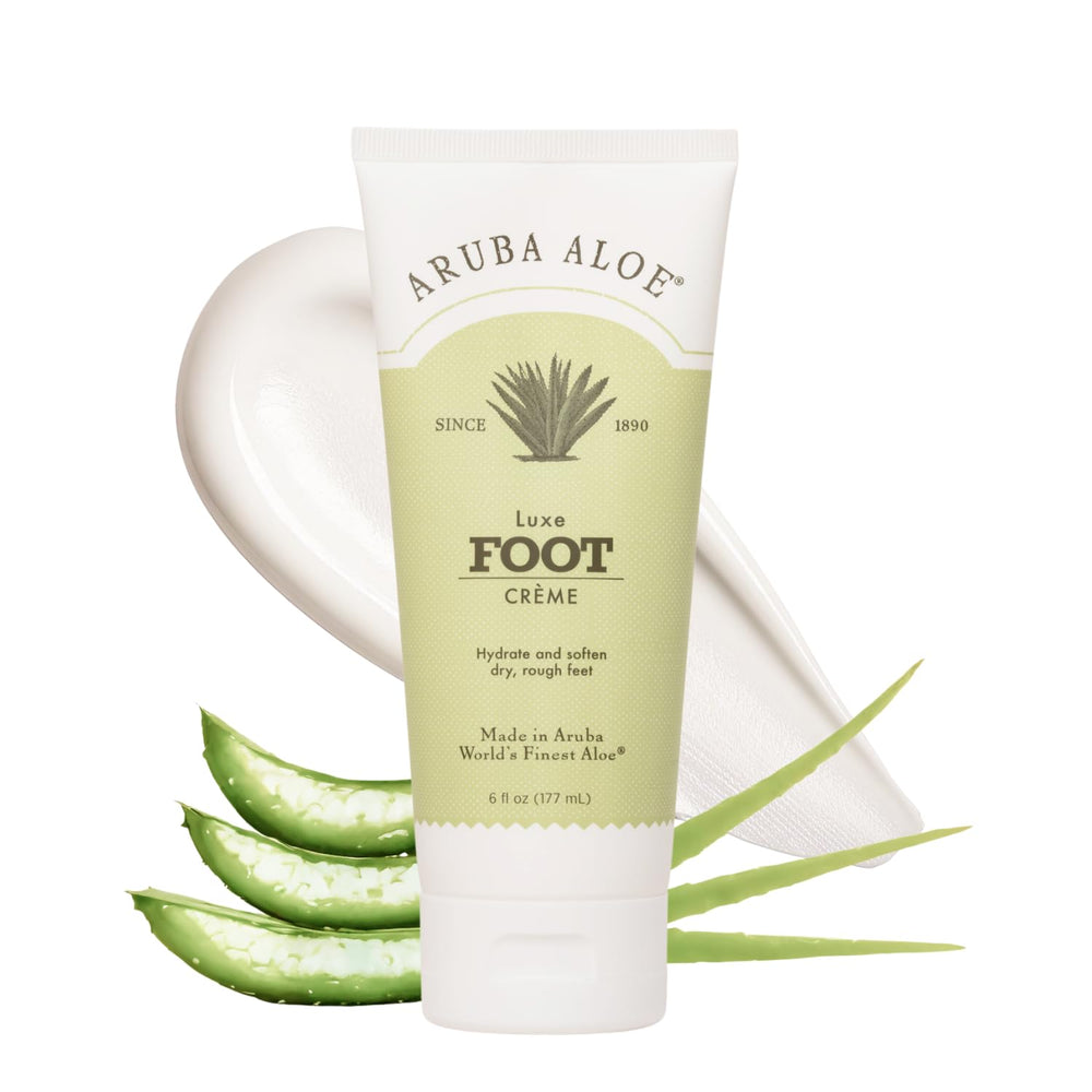 Royal Aruba Aloe Luxe Foot Cream tube delivering rich hydration for dry feet.