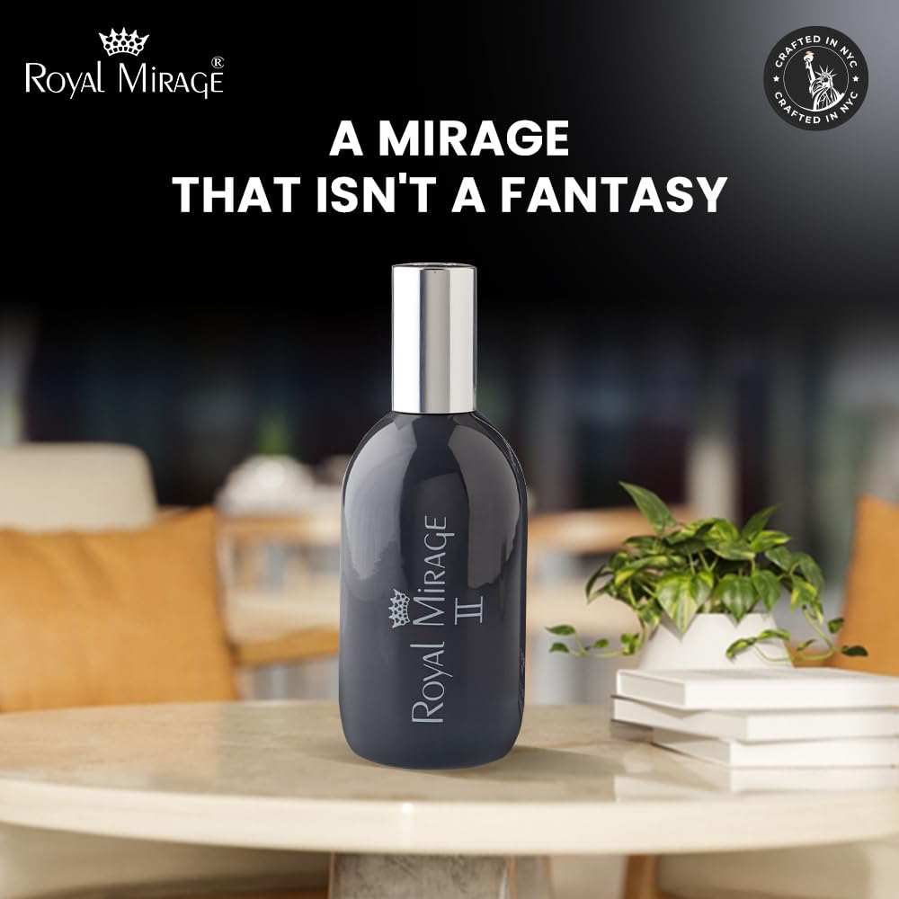 Royal Mirage II amber-collection spray conveys warmth ideal for evening wear.