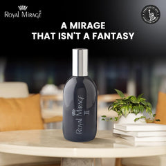 Royal Mirage II amber-collection spray conveys warmth ideal for evening wear.