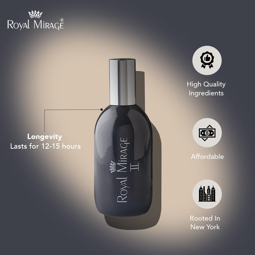 Royal Mirage II jasmine-note close-up emphasizes floral mid-notes for everyday refinement.