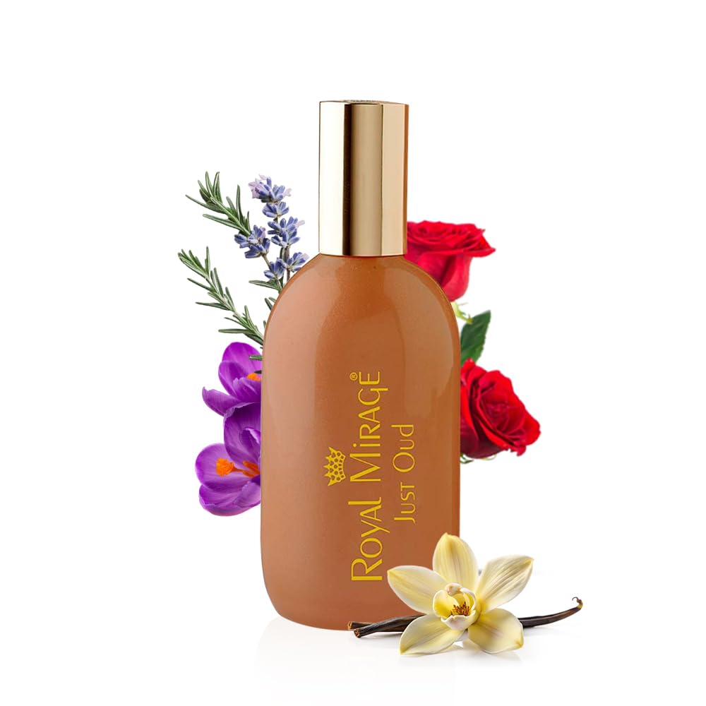 Royal Mirage Just Oud bottle front view highlighting premium oud for evening wear