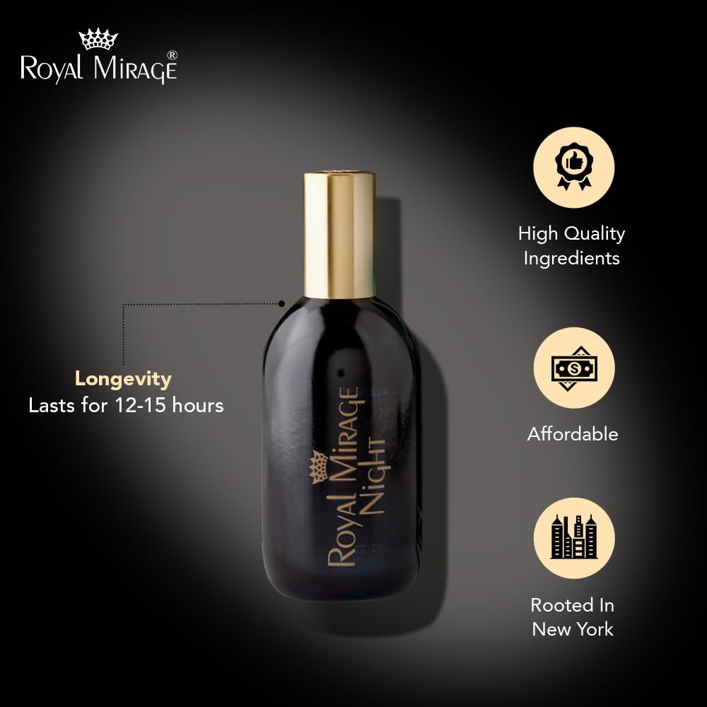 Royal Mirage Night EDC packaging highlights recyclable materials and eco-conscious luxury.