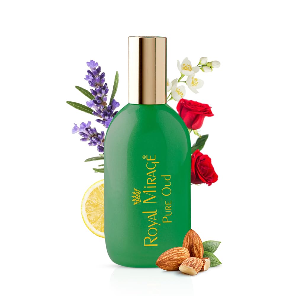 Royal Mirage Pure Oud EDC bottle for daily wear with a lasting woody-spice profile