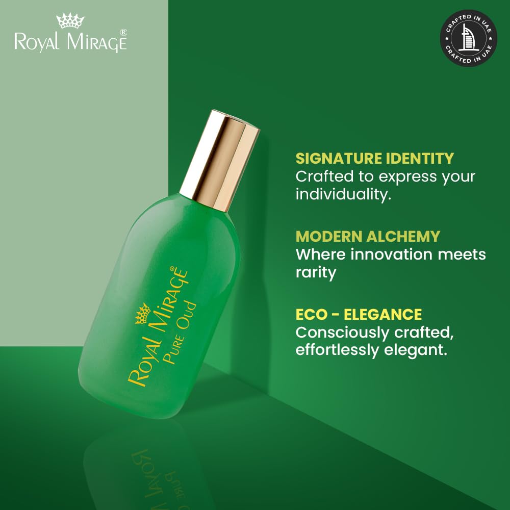 Recyclable packaging of Royal Mirage 120ml Pure Oud EDC