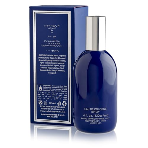 Royal Mirage Silver EDC spray action demonstrates easy, even distribution for long-lasting fragrance.