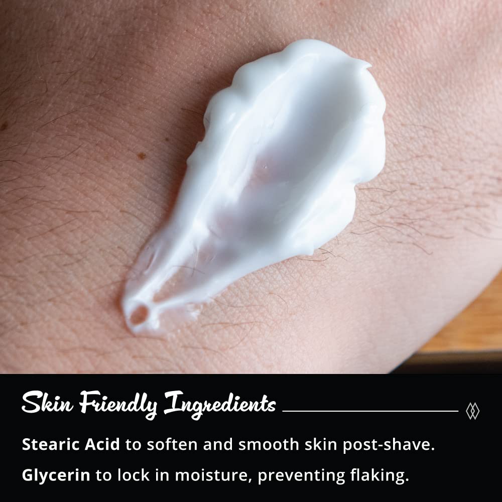Close-up of lotion texture showing rich, fast-absorbing formula for sensitive skin.