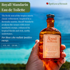 Royall Mandarin cap detail reflects premium packaging for refined grooming ritual.