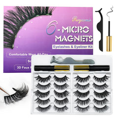 Royaomis 10-pairs cat-eye magnetic lashes packaging for quick daily glam