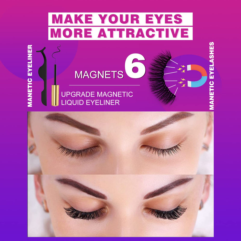 Royaomis 3D magnetic lashes natural look closeup highlighting seamless blend