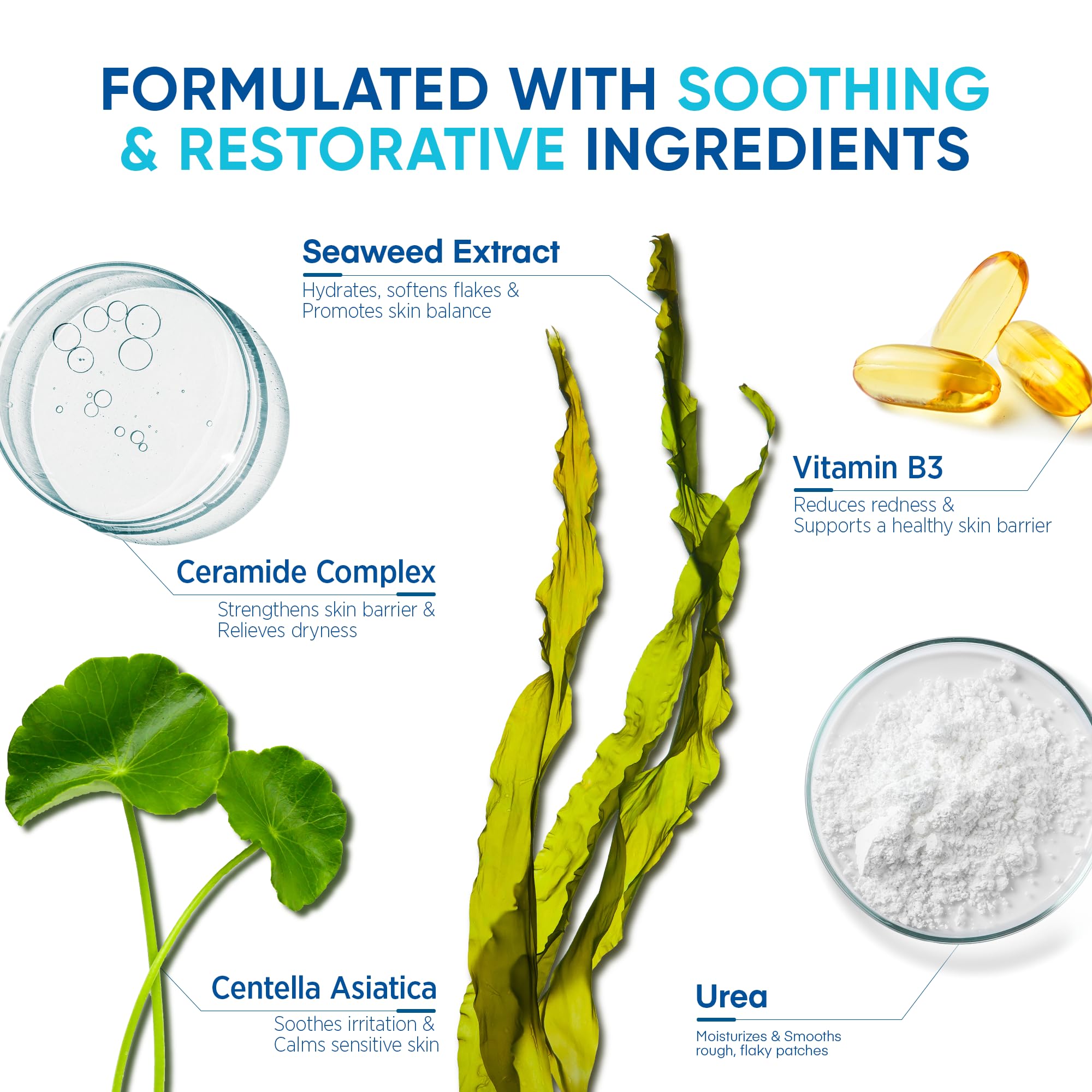 Roycederm application light layer on scalp demonstrates soothing comfortable coverage