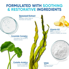 Roycederm application light layer on scalp demonstrates soothing comfortable coverage